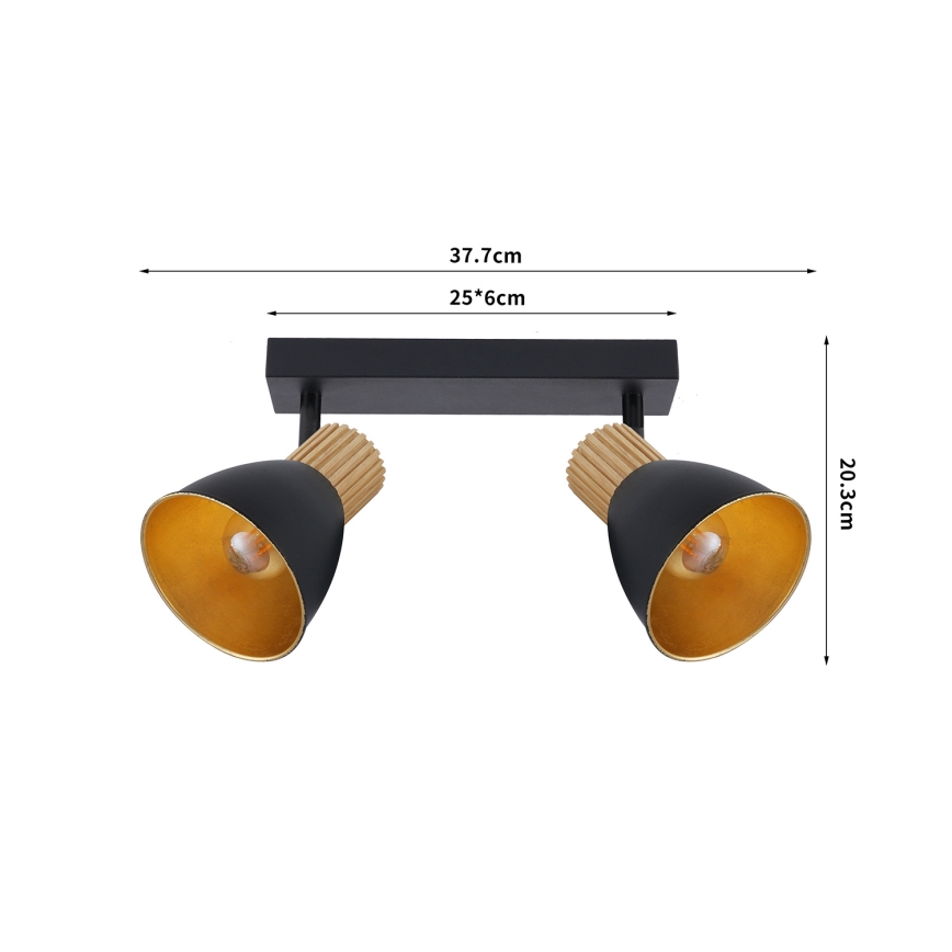 Brilagi - Σποτ φωτιστικό ODENSE 2xE14/10W/230V ξύλο/μαύρο