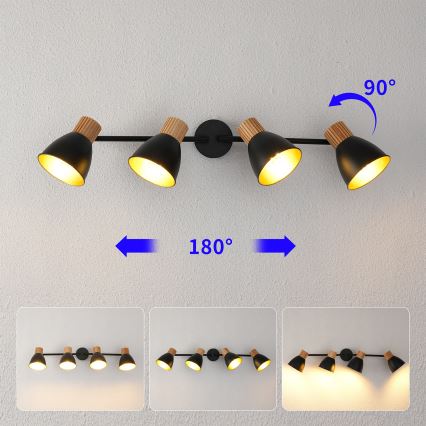 Brilagi - Σποτ φωτιστικό ODENSE 4xE14/10W/230V ξύλο καουτσούκ/μαύρο
