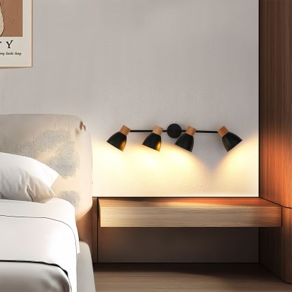 Brilagi - Σποτ φωτιστικό ODENSE 4xE14/10W/230V ξύλο καουτσούκ/μαύρο