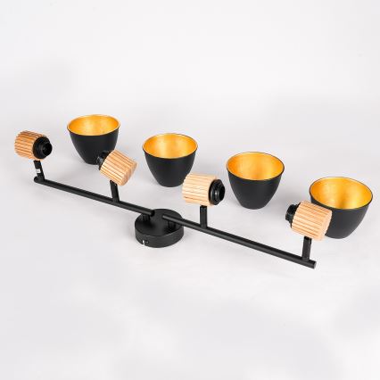 Brilagi - Σποτ φωτιστικό ODENSE 4xE14/10W/230V ξύλο καουτσούκ/μαύρο