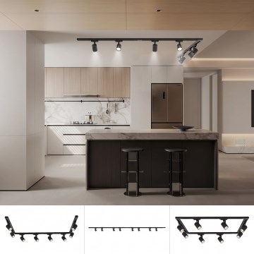 BRILAGI - Σποτ φωτιστικό σε σύστημα ράγας HUSKY 8xGU10/10W/230V 300 cm μαύρο