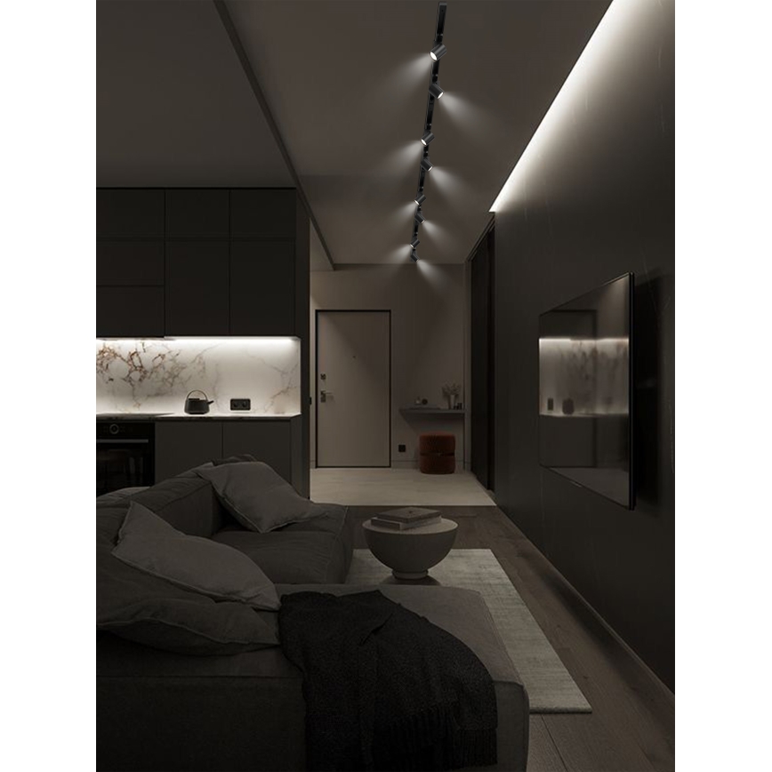 Brilagi - Σποτ φωτιστικό σε σύστημα ράγας HUSKY 8xGU10/10W/230V μαύρο