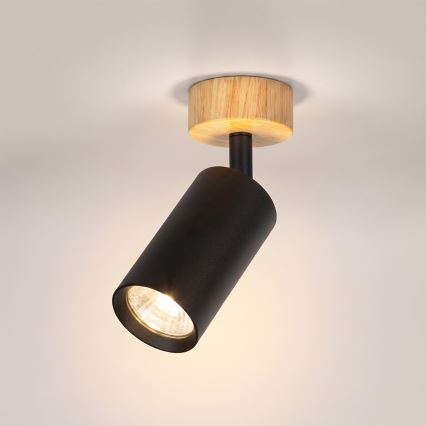 Brilagi - Σποτ φωτιστικό SELE 1xGU10/30W/230V μαύρο/φινίρισμα δρυός