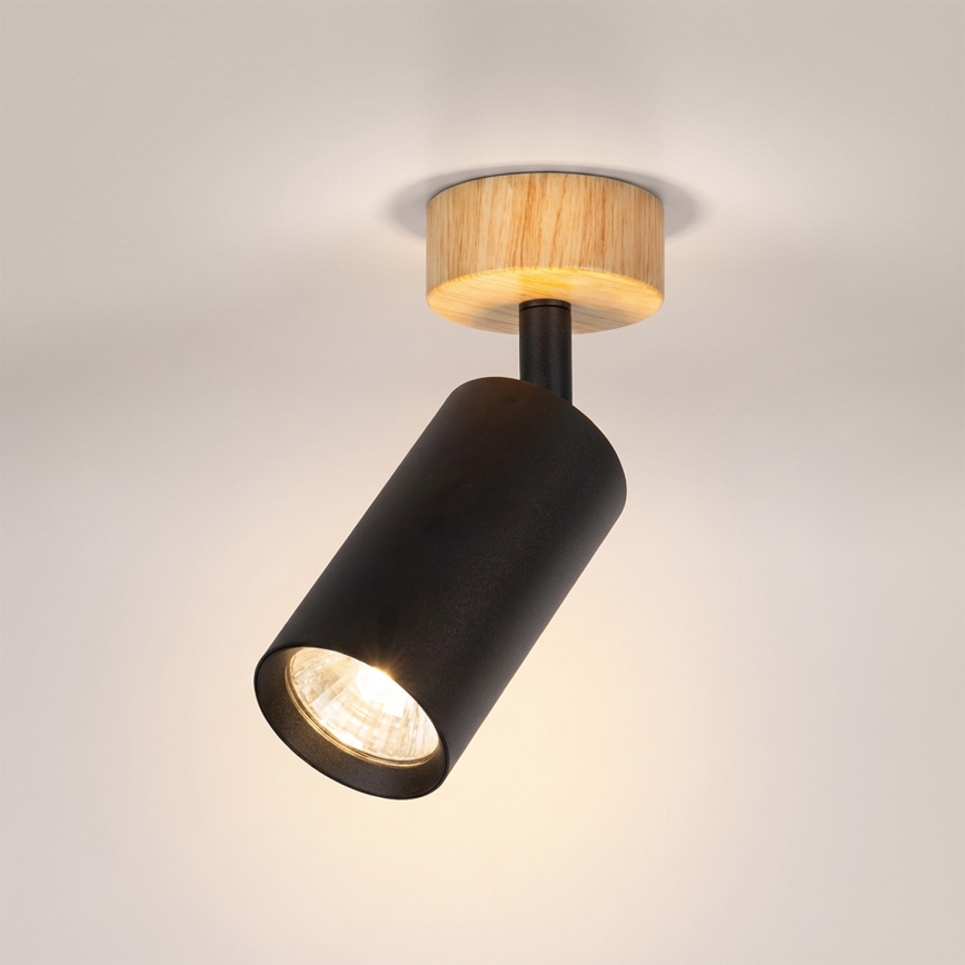 Brilagi - Σποτ φωτιστικό SELE 1xGU10/30W/230V μαύρο/φινίρισμα δρυός