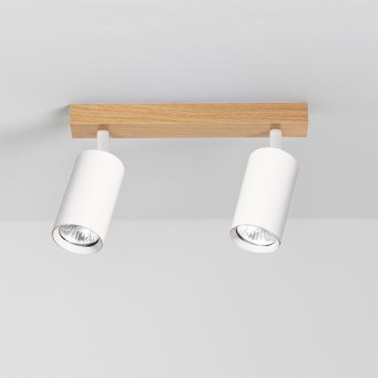 Brilagi - Σποτ φωτιστικό SELE 2xGU10/30W/230V λευκό/φινίρισμα δρυός
