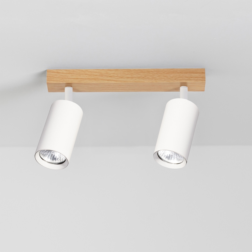 Brilagi - Σποτ φωτιστικό SELE 2xGU10/30W/230V λευκό/φινίρισμα δρυός