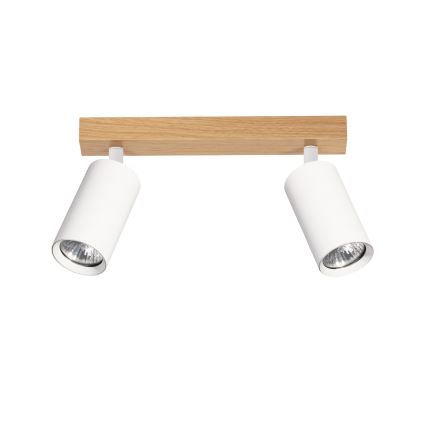 Brilagi - Σποτ φωτιστικό SELE 2xGU10/30W/230V λευκό/φινίρισμα δρυός