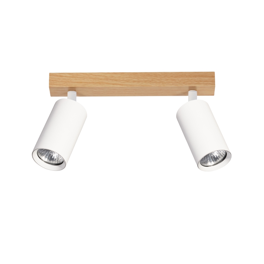 Brilagi - Σποτ φωτιστικό SELE 2xGU10/30W/230V λευκό/φινίρισμα δρυός