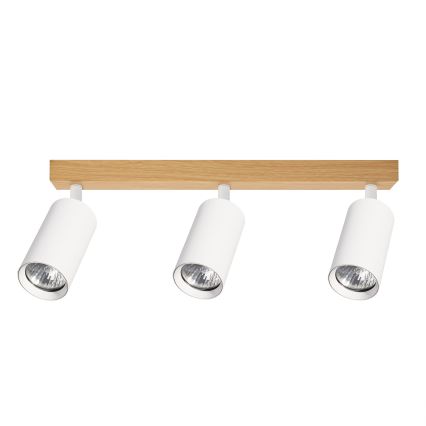 Brilagi - Σποτ φωτιστικό SELE 3xGU10/30W/230V λευκό/φινίρισμα δρυός