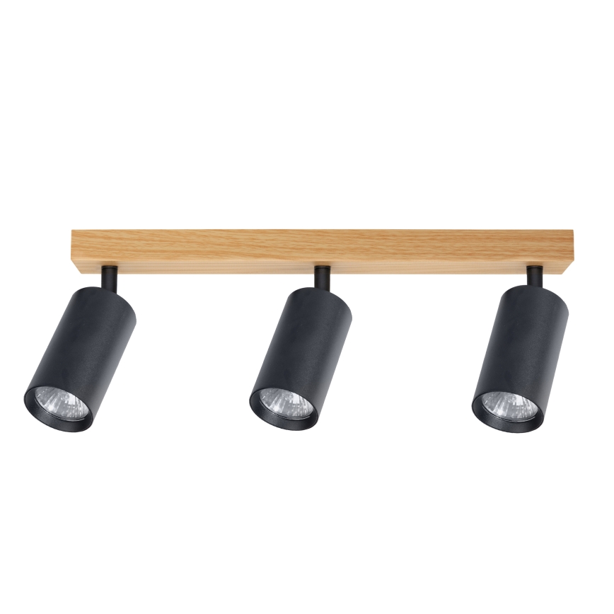 Brilagi - Σποτ φωτιστικό SELE 3xGU10/30W/230V μαύρο/σε απομίμηση δρυός