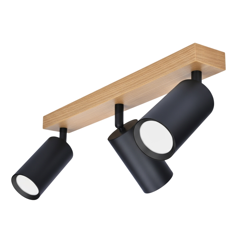 Brilagi - Σποτ φωτιστικό SELE 3xGU10/30W/230V μαύρο/σε απομίμηση δρυός