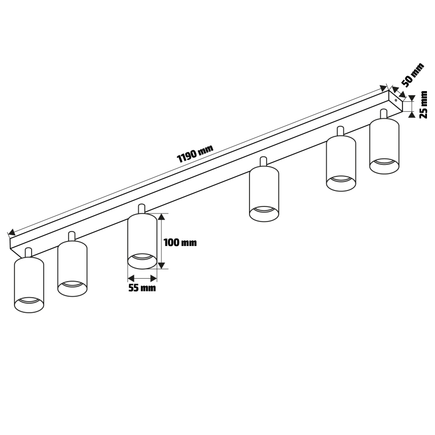 Brilagi - Σποτ φωτιστικό SELE 6xGU10/30W/230V λευκό/φινίρισμα δρυός