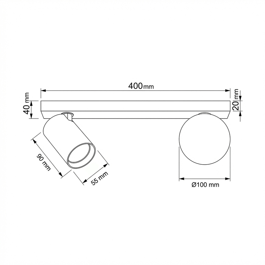 Brilagi - Σποτ φωτιστικό SELE BALL 1xGU10/30W/230V + 1xG9/10W λευκό