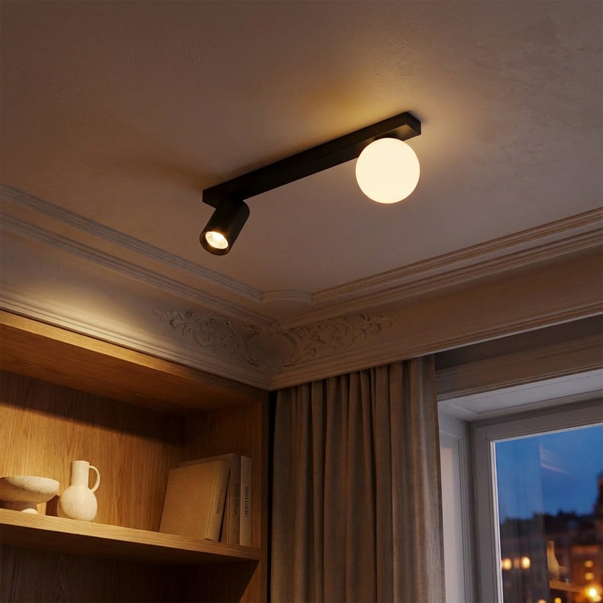 Brilagi - Σποτ φωτιστικό SELE BALL 1xGU10/30W/230V + 1xG9/10W μαύρο