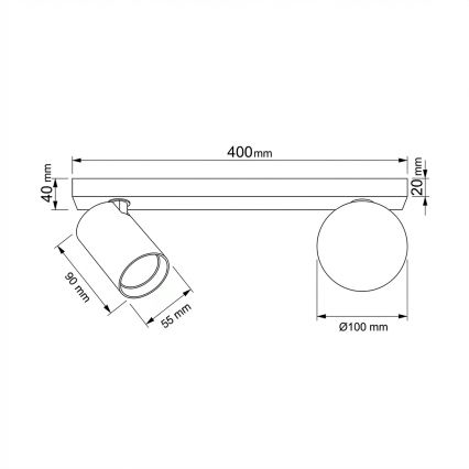 Brilagi - Σποτ φωτιστικό SELE BALL 1xGU10/30W/230V + 1xG9/10W μαύρο
