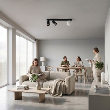Brilagi - Σποτ φωτιστικό SELE BALL 2xGU10/30W/230V + 1xG9/10W μαύρο