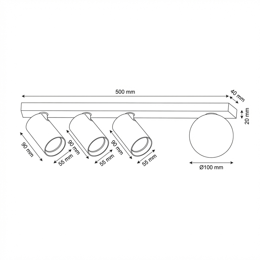 Brilagi - Σποτ φωτιστικό SELE BALL 3xGU10/30W/230V + 1xG9/10W λευκό