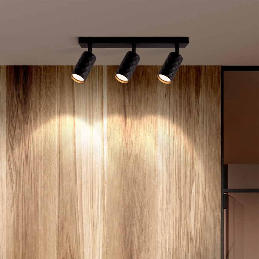 Brilagi - Σποτ φωτιστικό SELE DIAMANT 3xGU10/30W/230V μαύρο