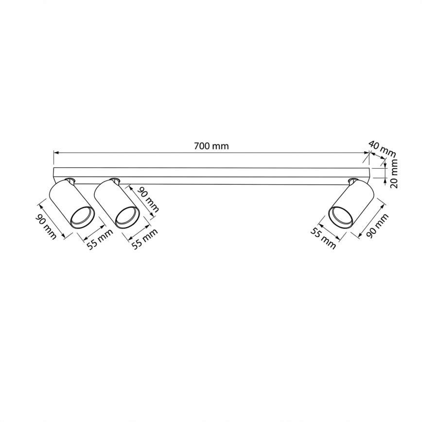 Brilagi - Σποτ φωτιστικό SELE LONG 3xGU10/30W/230V μπεζ