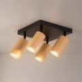 Brilagi - Σποτ φωτιστικό SELE SQUARE 4xGU10/30W/230V μαύρο/φινίρισμα δρυός