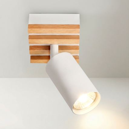 Brilagi - Σποτ φωτιστικό SELE WOOD ACOUSTIC 1xGU10/30W/230V λευκό/ξύλο