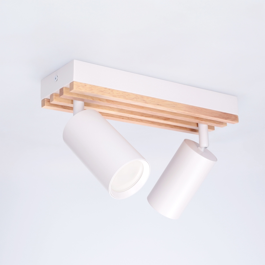 Brilagi - Σποτ φωτιστικό SELE WOOD ACOUSTIC 2xGU10/30W/230V λευκό/ξύλο
