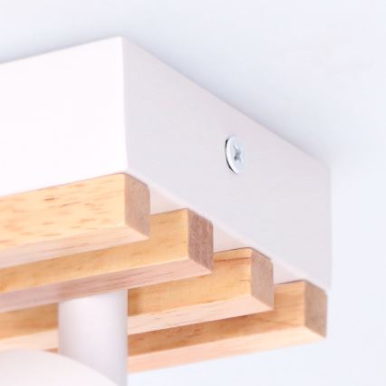Brilagi - Σποτ φωτιστικό SELE WOOD ACOUSTIC 2xGU10/30W/230V λευκό/ξύλο