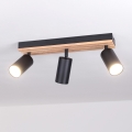 Brilagi - Σποτ φωτιστικό SELE WOOD ACOUSTIC 3xGU10/30W/230V μαύρο/ξύλο
