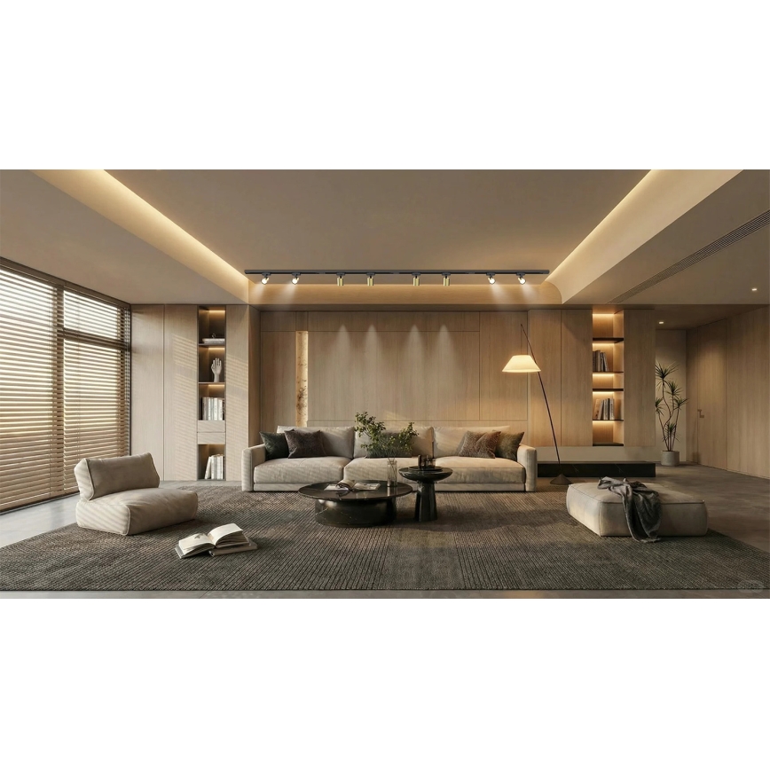Brilagi - Σποτ φωτιστικό για σύστημα ράγας HUSKY 8xGU10/10W/230V μαύρο/χρυσό