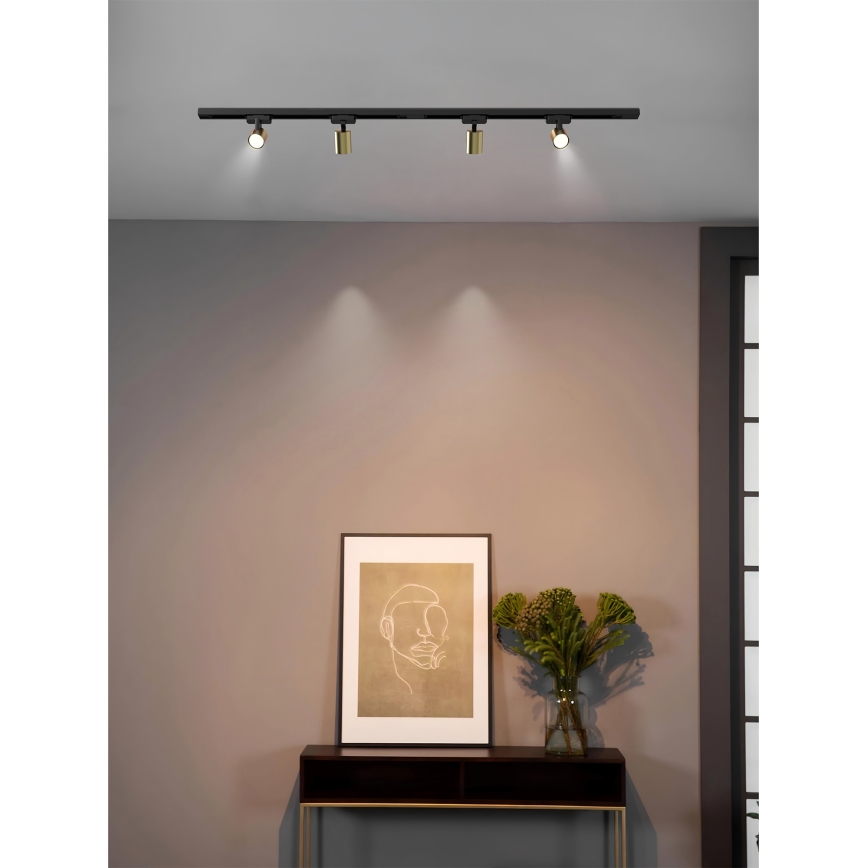 Brilagi - Σποτ φωτιστικό για ράγα HUSKY 4xGU10/10W/230V μαύρο/χρυσό