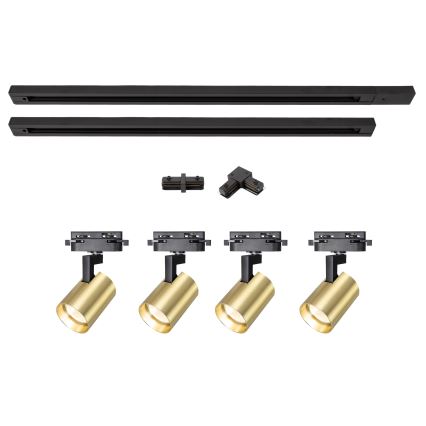 Brilagi - Σποτ φωτιστικό για ράγα HUSKY 4xGU10/10W/230V μαύρο/χρυσό
