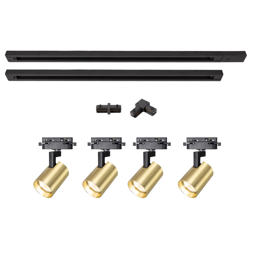 Brilagi - Σποτ φωτιστικό για ράγα HUSKY 4xGU10/10W/230V μαύρο/χρυσό
