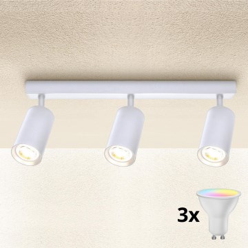 Brilagi - Σποτ LED RGBW ρυθμιζόμενης φωτεινότητας SELE 3xGU10/4,8W/230V 3000K λευκό + τηλεχειριστήριο
