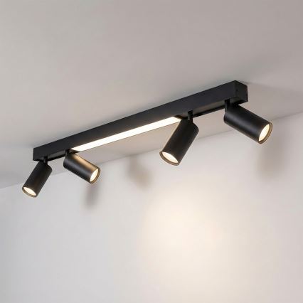 Brilagi - Σποτ LED SELE 4xGU10/30W/230V + LED/20W μαύρο