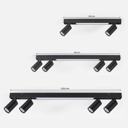 Brilagi - Σποτ LED SELE 4xGU10/30W/230V + LED/20W μαύρο