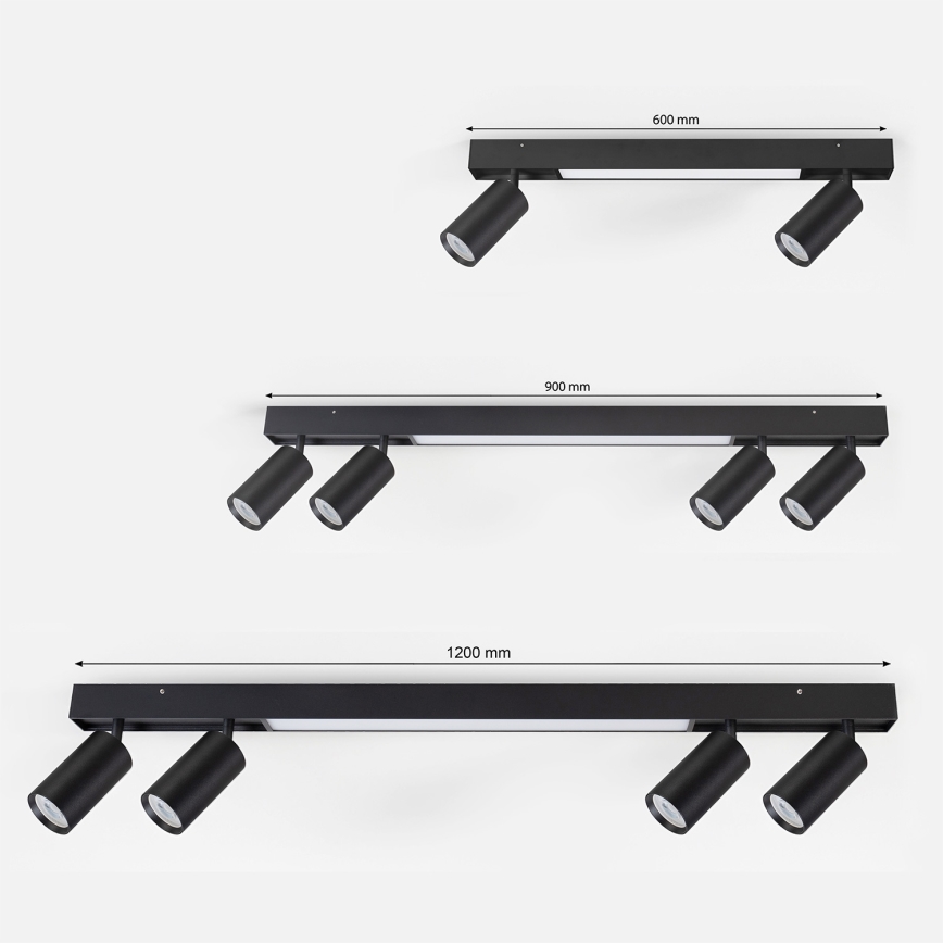 Brilagi - Σποτ LED SELE 4xGU10/30W/230V + LED/20W μαύρο