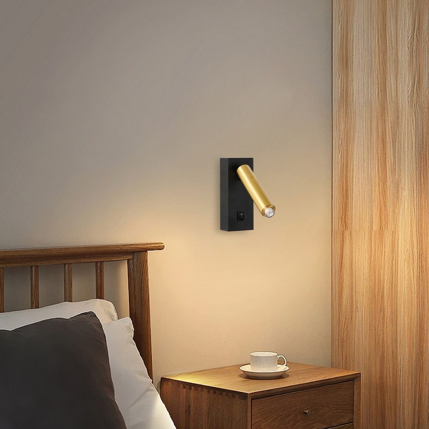 Brilagi - Σποτ LED τοίχου MAYA 1xG9/7W/230V μαύρο/χρυσό