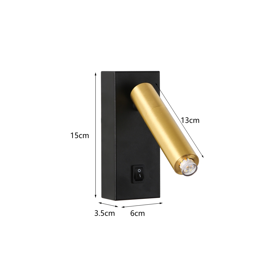 Brilagi - Σποτ LED τοίχου MAYA 1xG9/7W/230V μαύρο/χρυσό