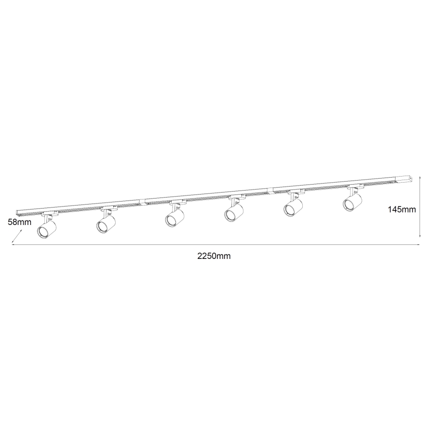 Brilagi - Σποτ σε σύστημα ράγας HUSKY 6xGU10/10W/230V μαύρο