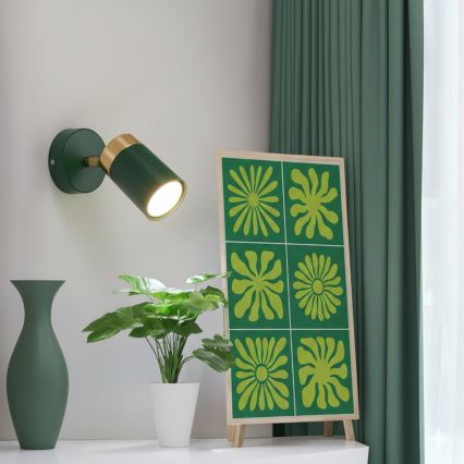 Brilagi - Σποτ τοίχου POKER 1xGU10/25W/230V πράσινο/χρυσό