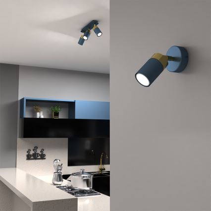 Brilagi - Σποτ τοίχου POKER 1xGU10/25W/230V μπλε/χρυσό