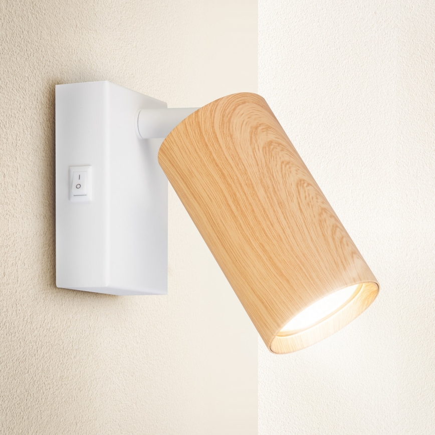 Brilagi - Σποτ τοίχου SELE 1xGU10/30W/230V λευκό/δρύινο ντεκόρ