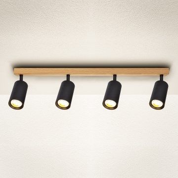 Brilagi - Σποτ οροφής SELE 4xGU10/30W/230V μαύρο/φινίρισμα δρυός