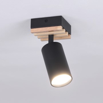 Brilagi - Σποτ οροφής SELE WOOD ACOUSTIC 1xGU10/30W/230V μαύρο/ξύλο