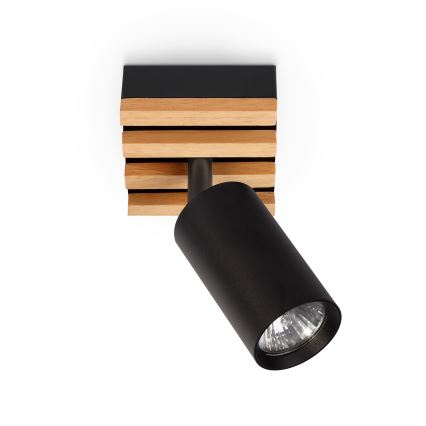 Brilagi - Σποτ οροφής SELE WOOD ACOUSTIC 1xGU10/30W/230V μαύρο/ξύλο