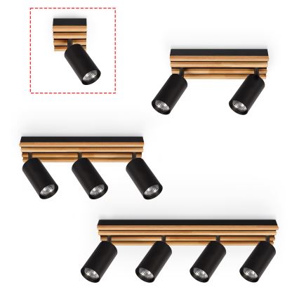 Brilagi - Σποτ οροφής SELE WOOD ACOUSTIC 1xGU10/30W/230V μαύρο/ξύλο