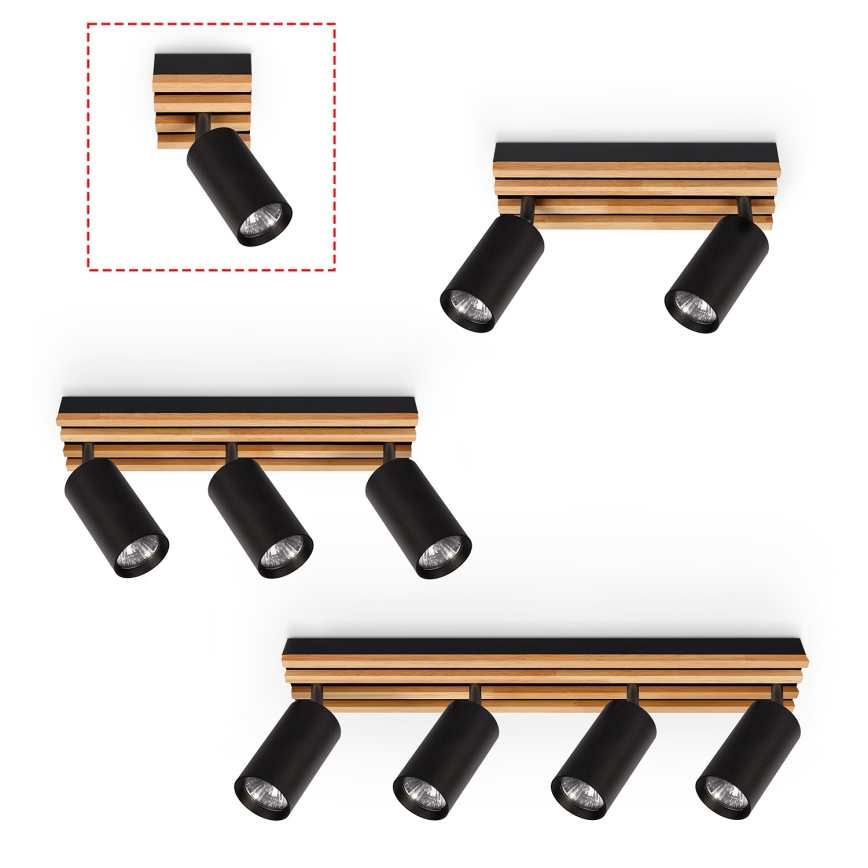 Brilagi - Σποτ οροφής SELE WOOD ACOUSTIC 1xGU10/30W/230V μαύρο/ξύλο