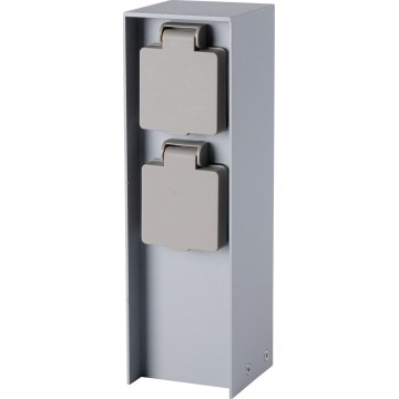 Brilagi - Στήλη εξωτερικών πριζών PILLAR 2Z SCHUKO 230V IP44 ασημί