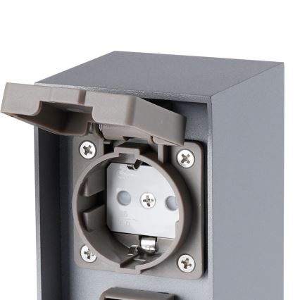 Brilagi - Στήλη εξωτερικών πριζών PILLAR 2Z SCHUKO 230V IP44 ασημί