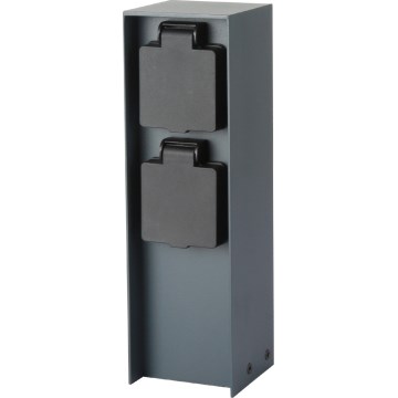 Brilagi - Στήλη υποδοχής πρίζας εξωτερικού χώρου PILLAR 2Z SCHUKO 230V IP44 ανθρακί